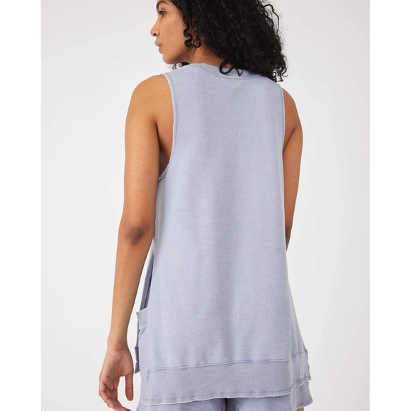 FREE PEOPLE BOHO TOP V-NECK TUNIC TANK 80s RETRO STYLE A3C - Picture 4 of 16